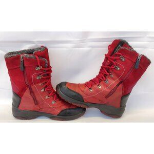 Santana Canada Red Women’s Leather Boots Wool Blend Lining Size US 9 EUR 39